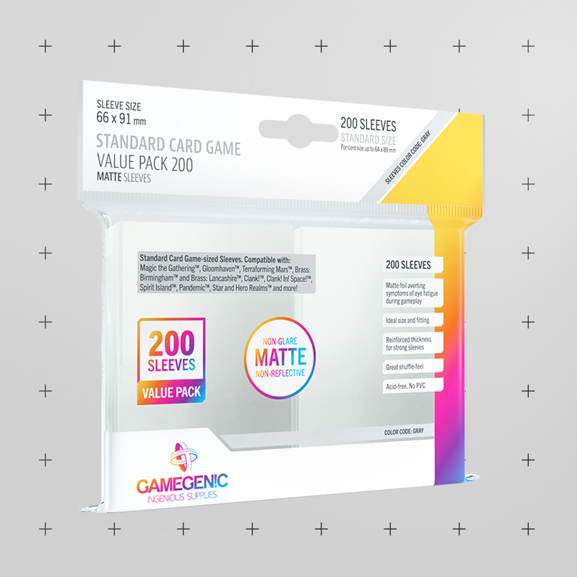 MATTE Sleeves Clear Standard Card Game Value Pack 200