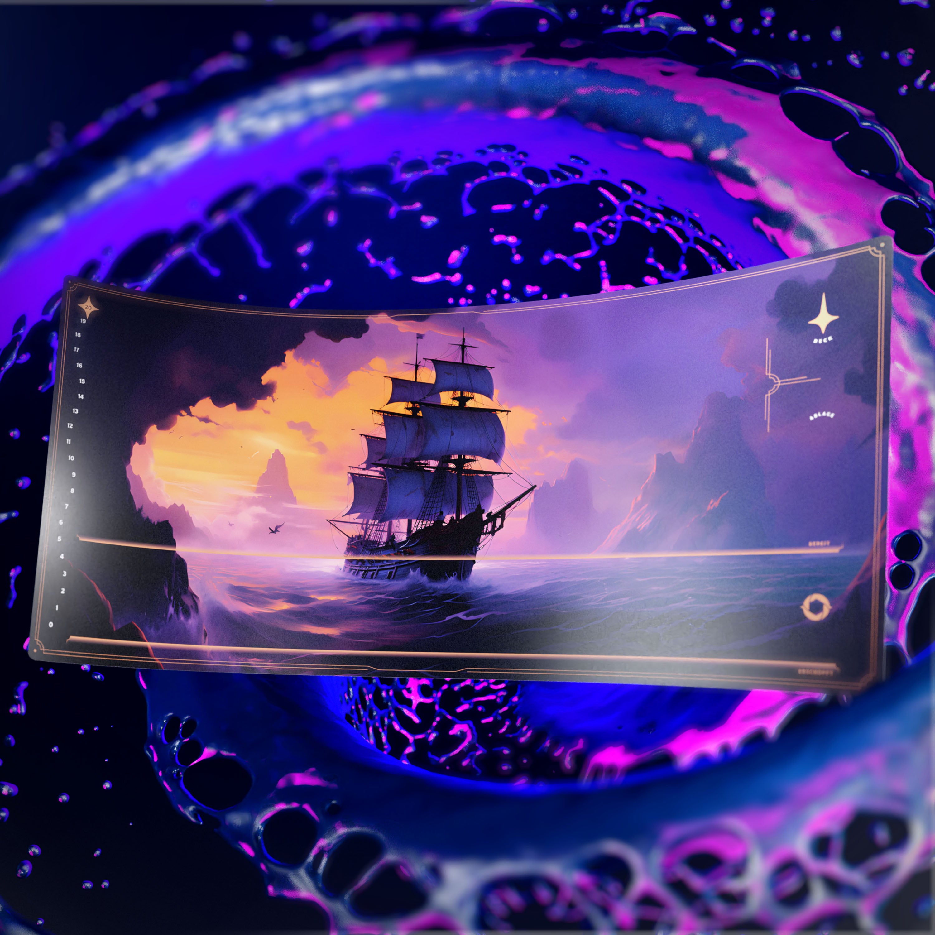 "TINTENFÄNGER" Playmat (Gefürchtete Galeone)