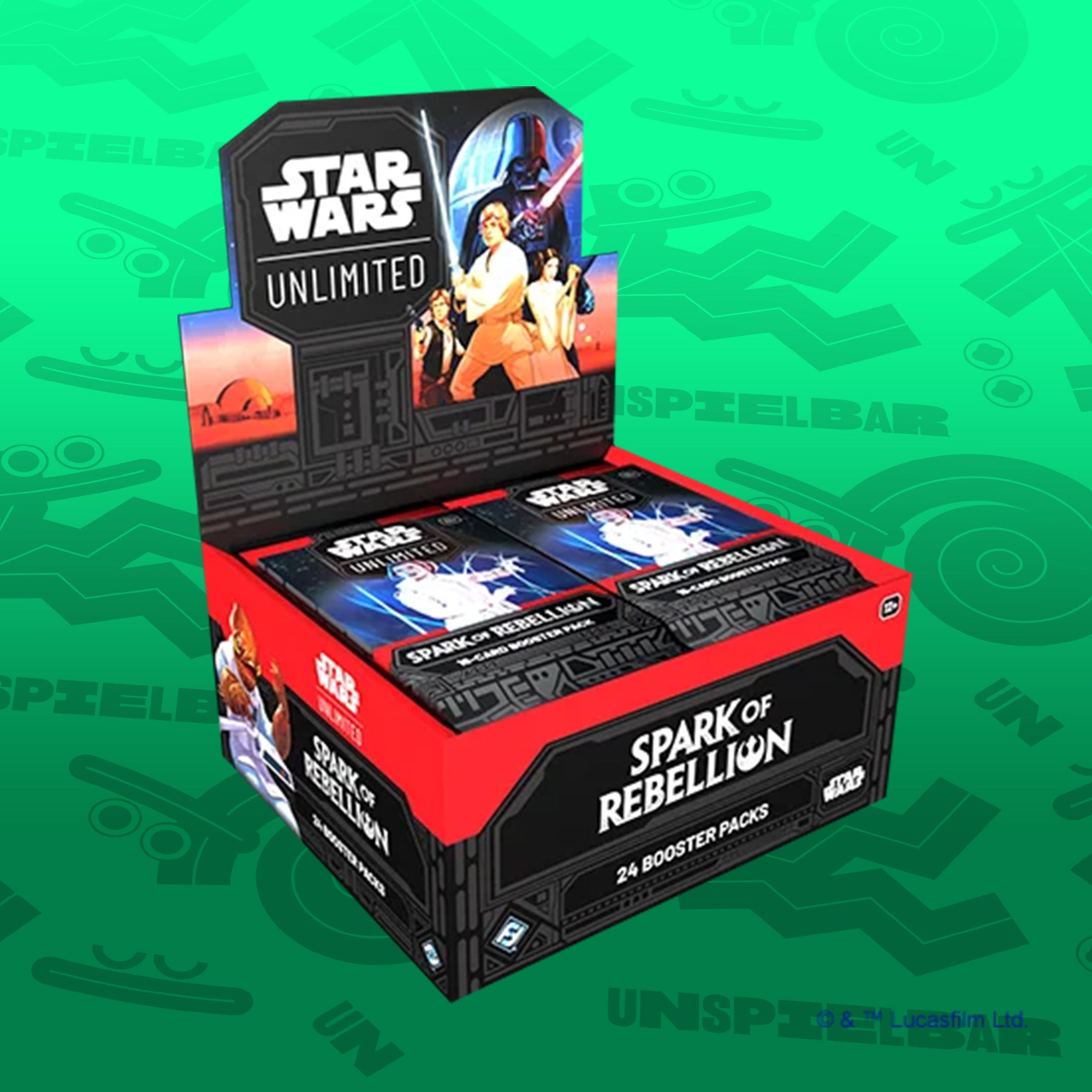 Order Star Wars: Unlimited Spark of Rebellion Booster Display (DE) now at UNSPIELBAR.com Order Star Wars: Unlimited Spark of Rebellion Booster Display (DE) now at UNSPIELBAR.com