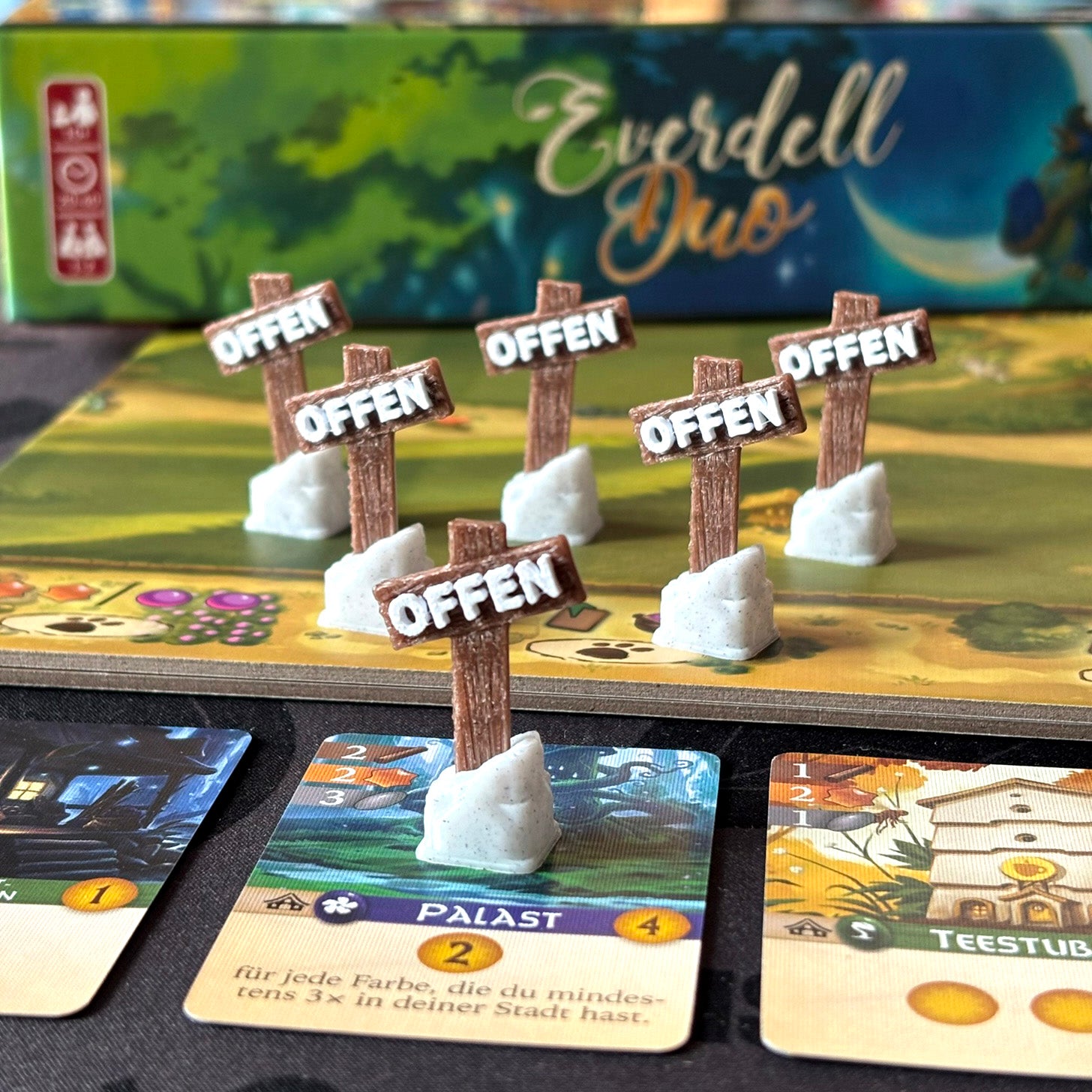 "EVERDELL" Premium Offen Schild Set