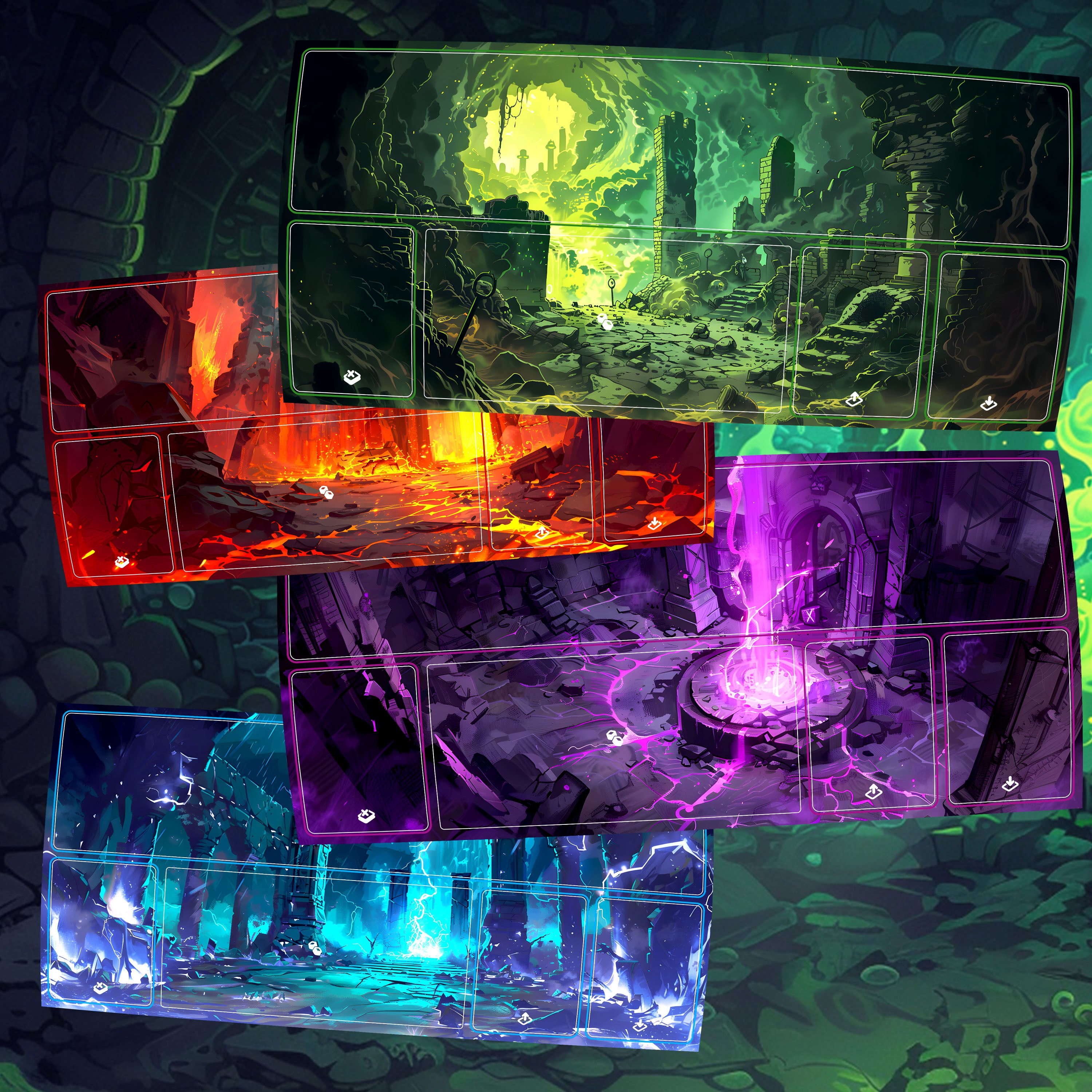 "SPIRE SLAYER" 4-Spieler Playmat Set