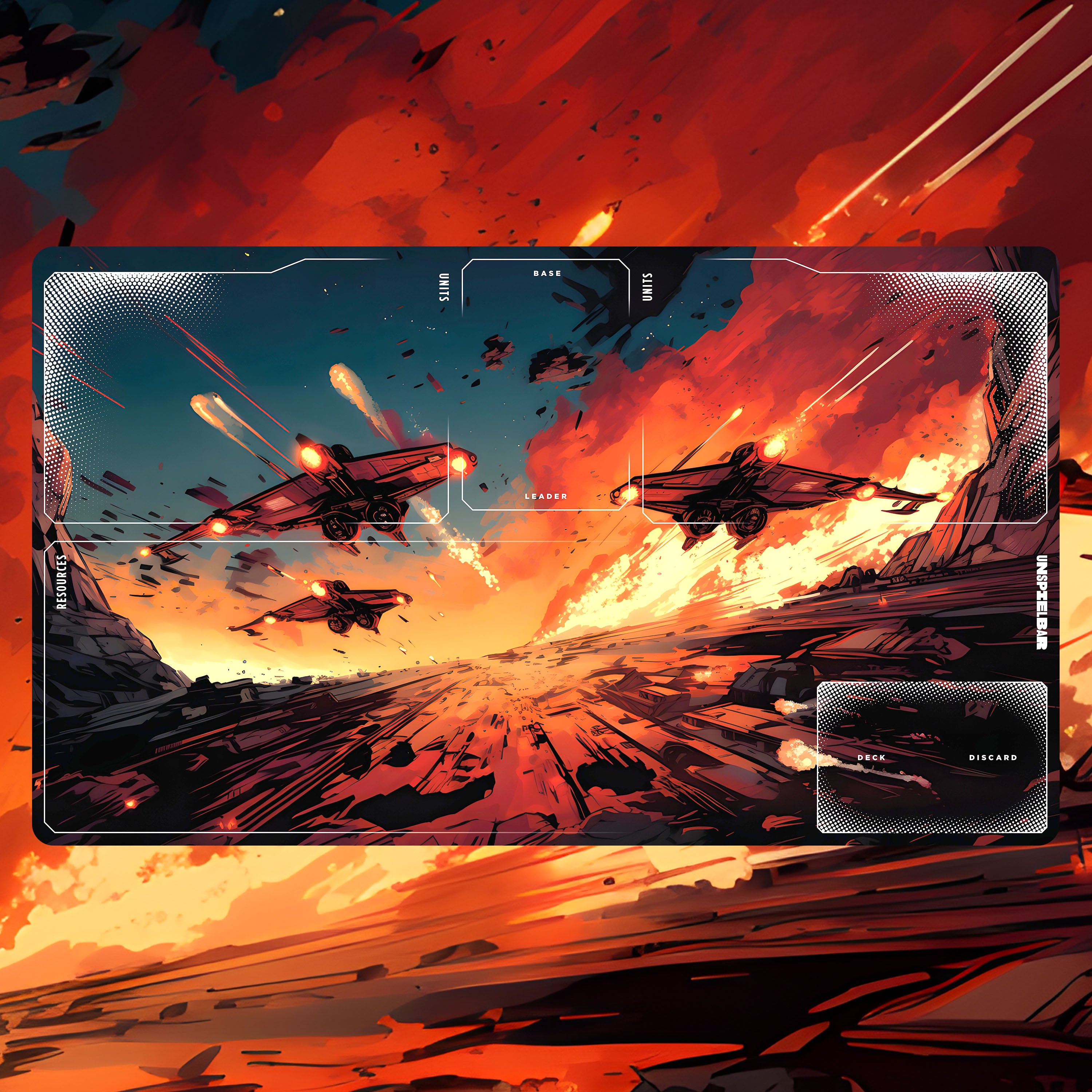 "UNLIMITED POWER" Playmat (Low Orbit Dogfight)