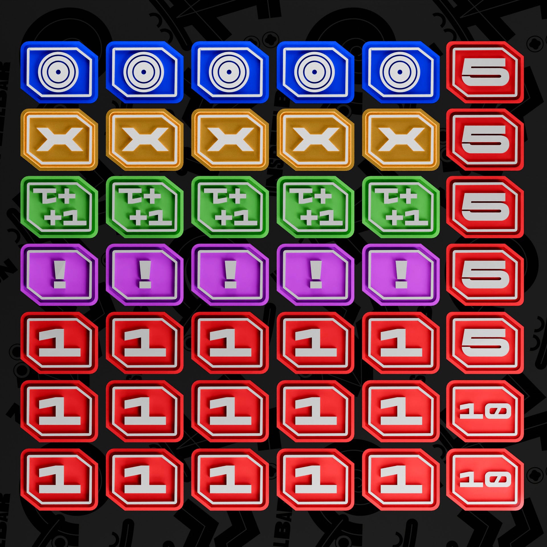 "UNLIMITED POWER" Premium Damage Marker Token Set