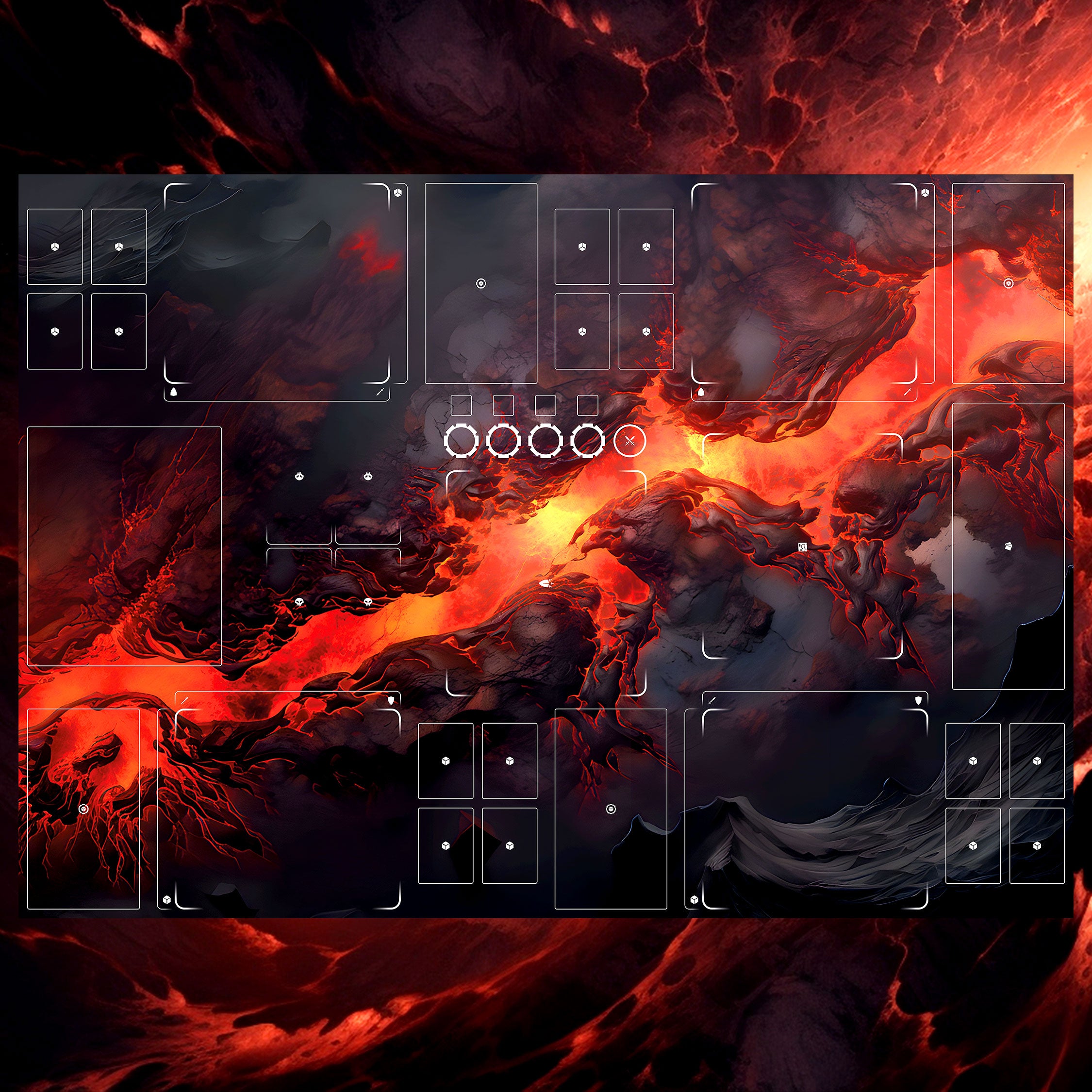 "ZU VIELE KNOCHEN" 4-Spieler Playmat (Unzerbrechliches Magma)