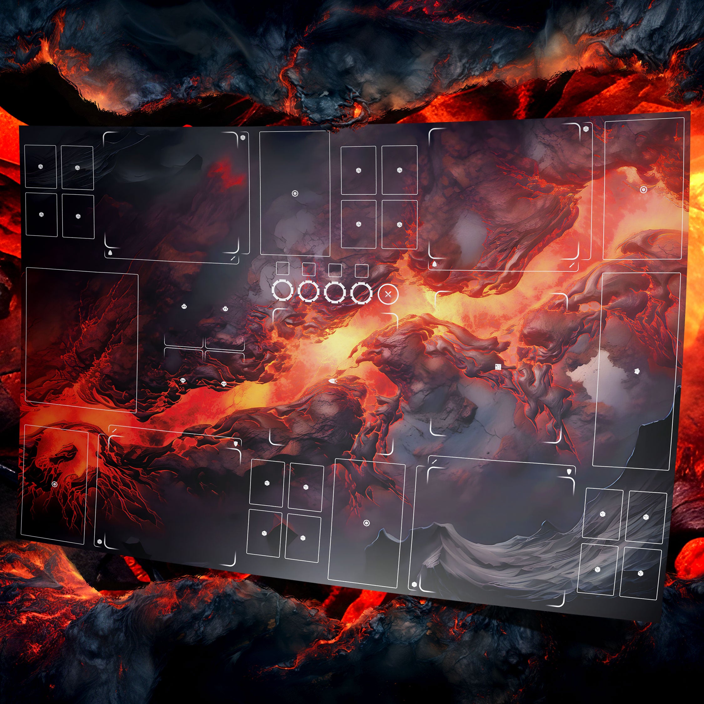 "ZU VIELE KNOCHEN" 4-Spieler Playmat (Unzerbrechliches Magma)