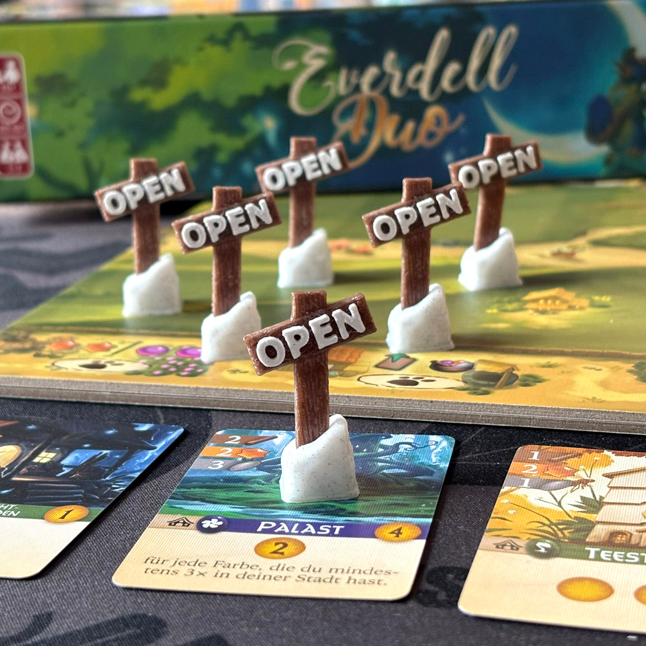 "EVERDELL" Premium Offen Schild Set