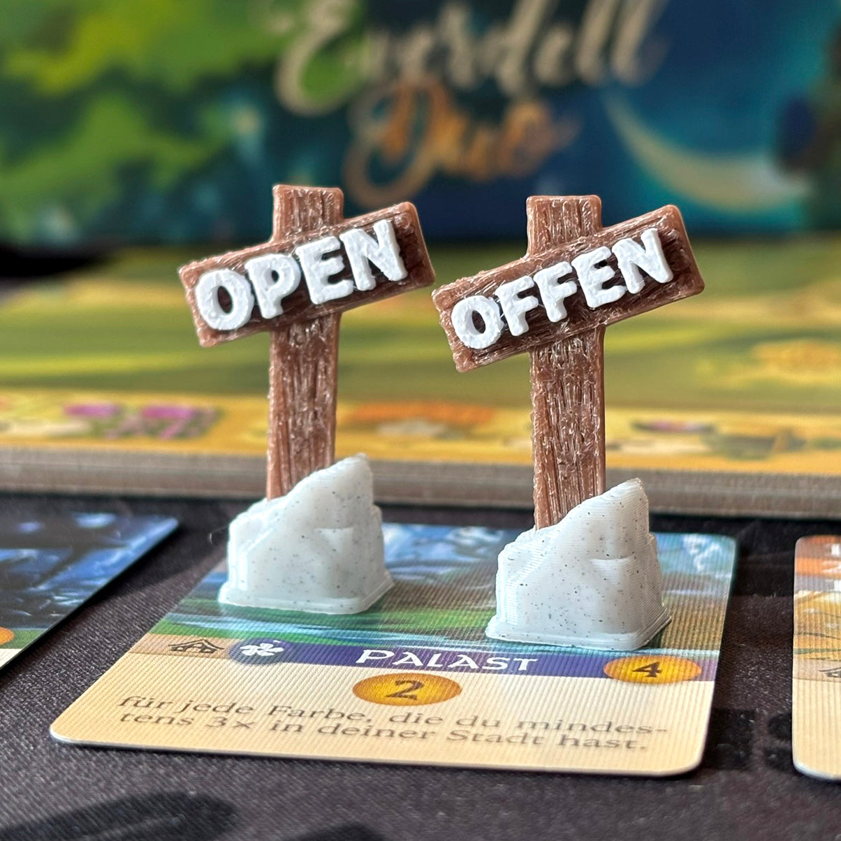 "EVERDELL" Premium Offen Schild Set